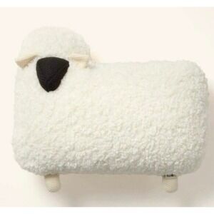 Woolrich Sheep Toss Pillow Plush Cream Black Eyes NWT